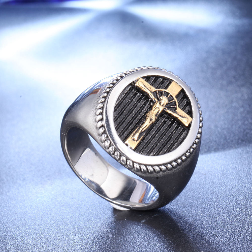 The Redeemer — Dual Tone Cross Ring